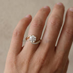 Twisted 1.5Ct Round Lab Grown Diamond Engagement Ring 14K Gold | Unique Horizontal Setting Promise Ring | Modern Wedding Ring for Her Gift