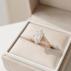 2 Carat Elongated Hexagon Cut Lab Grown Diamond Ring, IGI Certified Engagement Ring, Unique Geometric Wedding Ring for Women, 14K 18K Gold