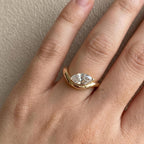 Marquise Lab Grown Diamond Engagement Ring, 14K, 18K Gold Solitaire Ring, Elongated Diamond Ring, Bridal Ring, Handmade Promise Ring Gift