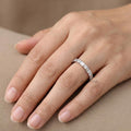 Emerald & Round Lab Grown Diamond Wedding Band 14K Gold, Half Eternity Diamond Ring, Matching Engagement Ring Band, Bridal Stacking Ring