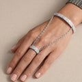 14K Solid Gold Diamond Hand Chain Bracelet, Lab Grown Pear & Round Cut Diamonds, Hand Harness Bracelet, Bridal Hand, Dainty Gold Hand Chain