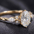 1CT Oval Lab Diamond Ring, IGI Certified Engagement Ring, Twisted Eternity Band, Solid Gold Bridal Ring
