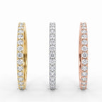 Three Quarter Eternity Lab Grown Diamond Wedding Band 2.00mm EF VVS Round Brilliant Ring, Stackable Anniversary Band