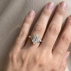 2 Carat Elongated Hexagon Cut Lab Grown Diamond Ring, IGI Certified Engagement Ring, Unique Geometric Wedding Ring for Women, 14K 18K Gold