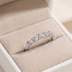 Lab Grown Diamond Half Eternity Band, Marquise & Round Diamond Wedding Band, 14K Gold Anniversary Ring, Stacking Band, Bridal Set Ring Gift