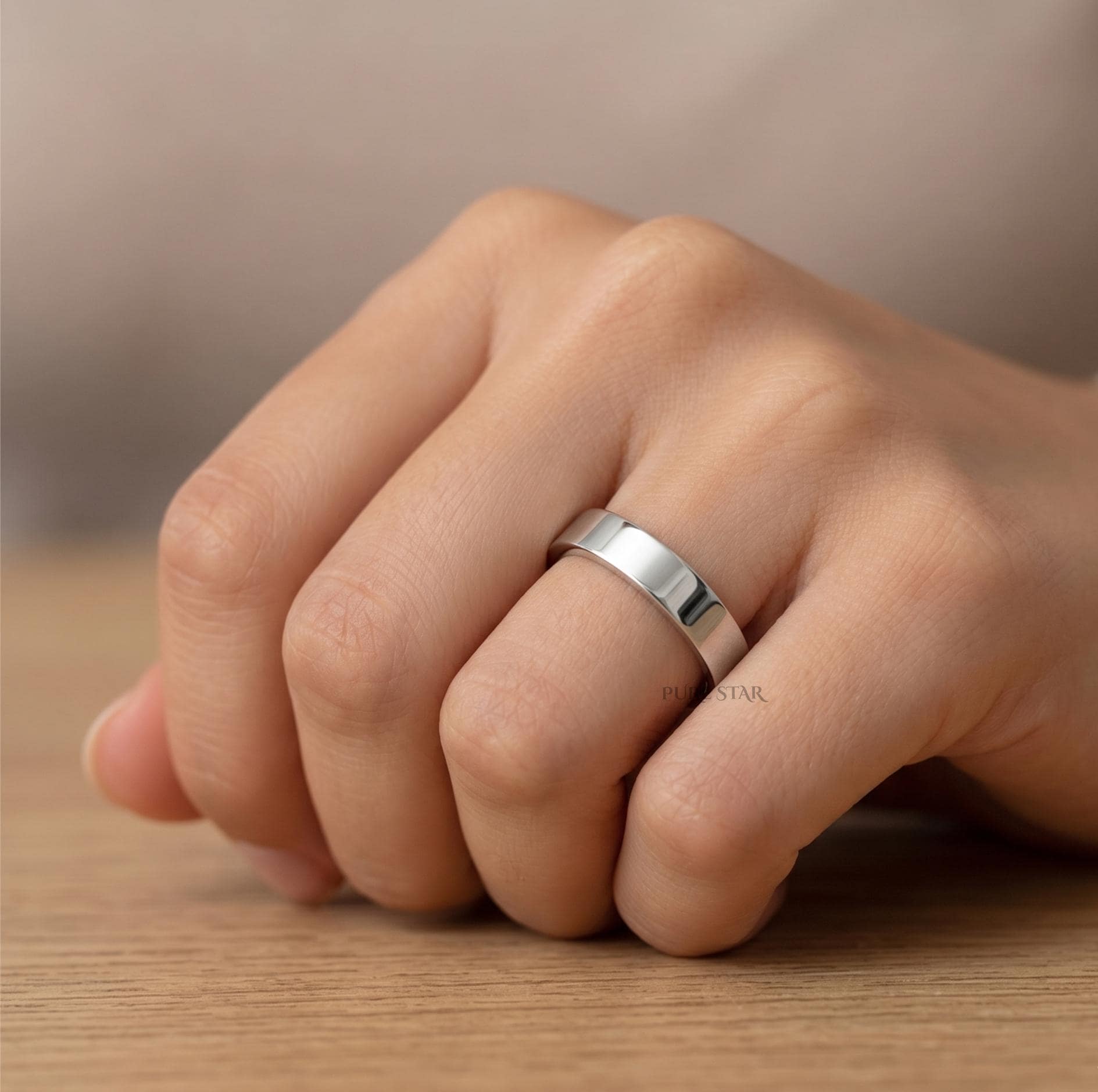 6mm Platinum Wedding Band, Solid Platinum Ring, Comfort Fit Unisex Wedding Ring, Mens Womens Wedding Band, Minimalist Bridal Band
