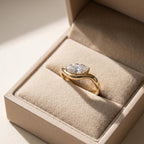 Marquise Lab Grown Diamond Engagement Ring, 14K, 18K Gold Solitaire Ring, Elongated Diamond Ring, Bridal Ring, Handmade Promise Ring Gift