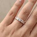 Radiant Cut Lab Grown Diamond Wedding Band 14K Yellow Gold Bezel Set Eternity Band Stackable Anniversary Ring for Her