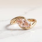 Pink Lab Grown Diamond Ring East West Engagement Ring, Breath Taking Solitaire Ring, IGI Certified Diamond Ring, Anniversary Gift for Her