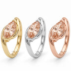 Pink Lab Grown Diamond Ring East West Engagement Ring, Breath Taking Solitaire Ring, IGI Certified Diamond Ring, Anniversary Gift for Her