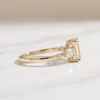 1.5 CT Emerald Cut Lab Grown Diamond Ring, 14K Yellow Gold Engagement Ring, Solitaire Wedding Ring for Women, Anniversary Promise Ring Gift