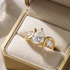 2 CT Pear Shape Three Stone Lab Grown Diamond Engagement Ring IGI Certified 14K Gold Promise Ring Gift