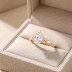 1CT Oval Lab Diamond Ring, IGI Certified Engagement Ring, Twisted Eternity Band, Solid Gold Bridal Ring