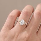 1CT Oval Lab Diamond Ring, IGI Certified Engagement Ring, Twisted Eternity Band, Solid Gold Bridal Ring