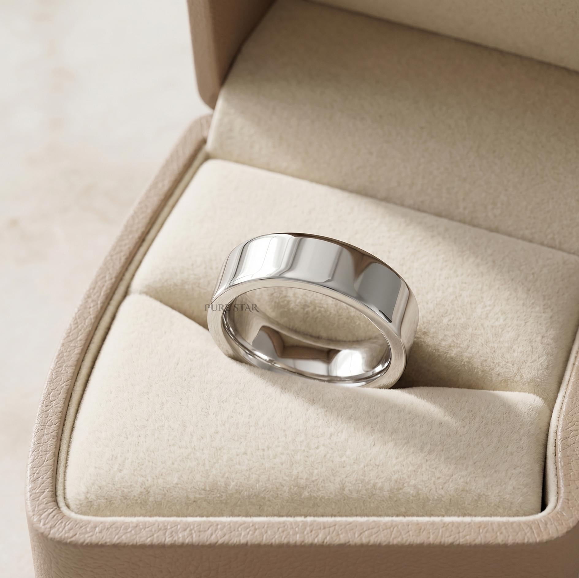 6mm Platinum Wedding Band, Solid Platinum Ring, Comfort Fit Unisex Wedding Ring, Mens Womens Wedding Band, Minimalist Bridal Band
