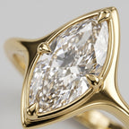 1.50 Ct Marquise Cut Lab Grown Diamond Ring Bezel Set Engagement Ring, Solitaire Wedding Ring for Women, Minimalist Bridal Ring