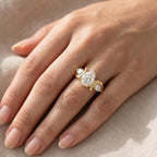 2 CT Pear Shape Three Stone Lab Grown Diamond Engagement Ring IGI Certified 14K Gold Promise Ring Gift