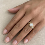 1.2 Carat Oval Lab Grown Diamond Ring 14K Gold, Vintage Bezel Bypass Engagement Ring, EF/ VVS-VS Anniversary Promise Ring