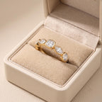 Elegant lab grown diamond half eternity ring in yellow gold, perfect for weddings and anniversaries.