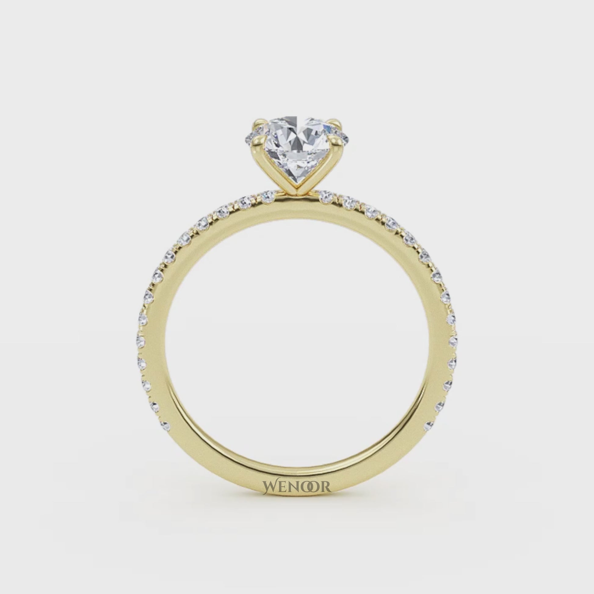 Exquisite Round Cut Lab Grown Diamond  Engagement Ring with Accent Setting – At Wenoor
