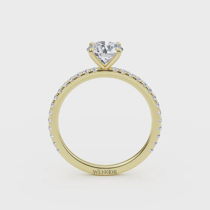 Exquisite Round Cut Lab Grown Diamond  Engagement Ring with Accent Setting – At Wenoor
