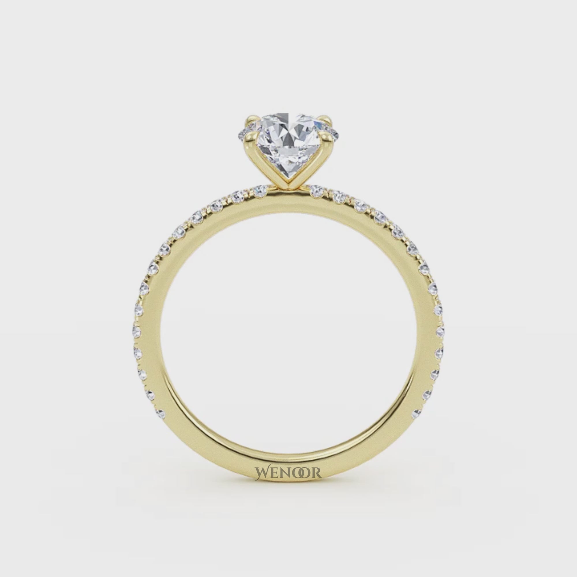 Exquisite Round Cut Lab Grown Diamond  Engagement Ring with Accent Setting – At Wenoor
