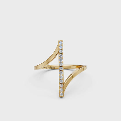 Selena Modern Bar Shape Lab Grown Diamond Ring