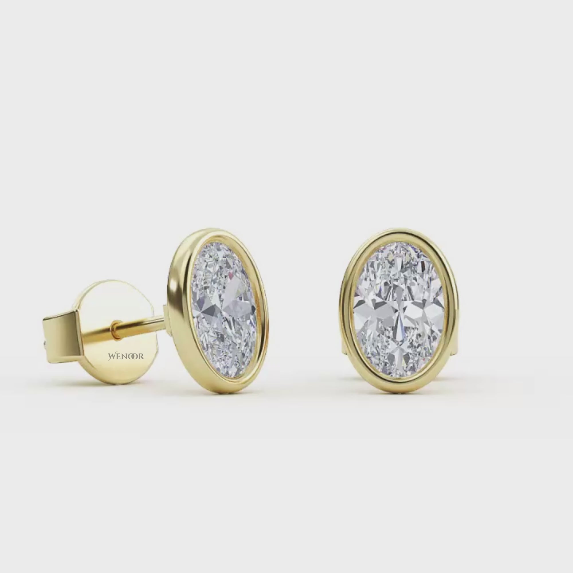 Lab Created Oval Diamond Studs – Flattering Bezel Design for Oval Face Shapes