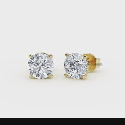 round brilliant lab diamond stud earrings - At Wenoor