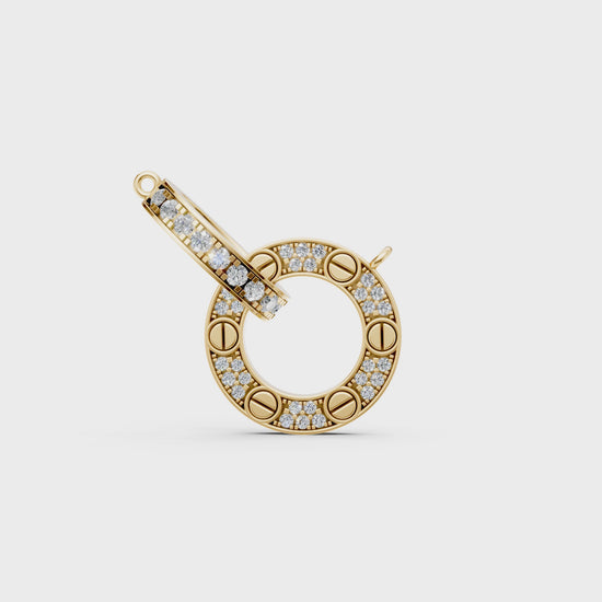 Emma Interlocking circle love pendant necklace with lab-grown diamonds in 14K gold - Video