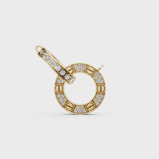 Emma Interlocking circle love pendant necklace with lab-grown diamonds in 14K gold - Video