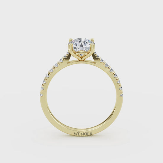Luxury round brilliant lab grown diamond solitaire ring in 14k gold ethical engagement ring for women
