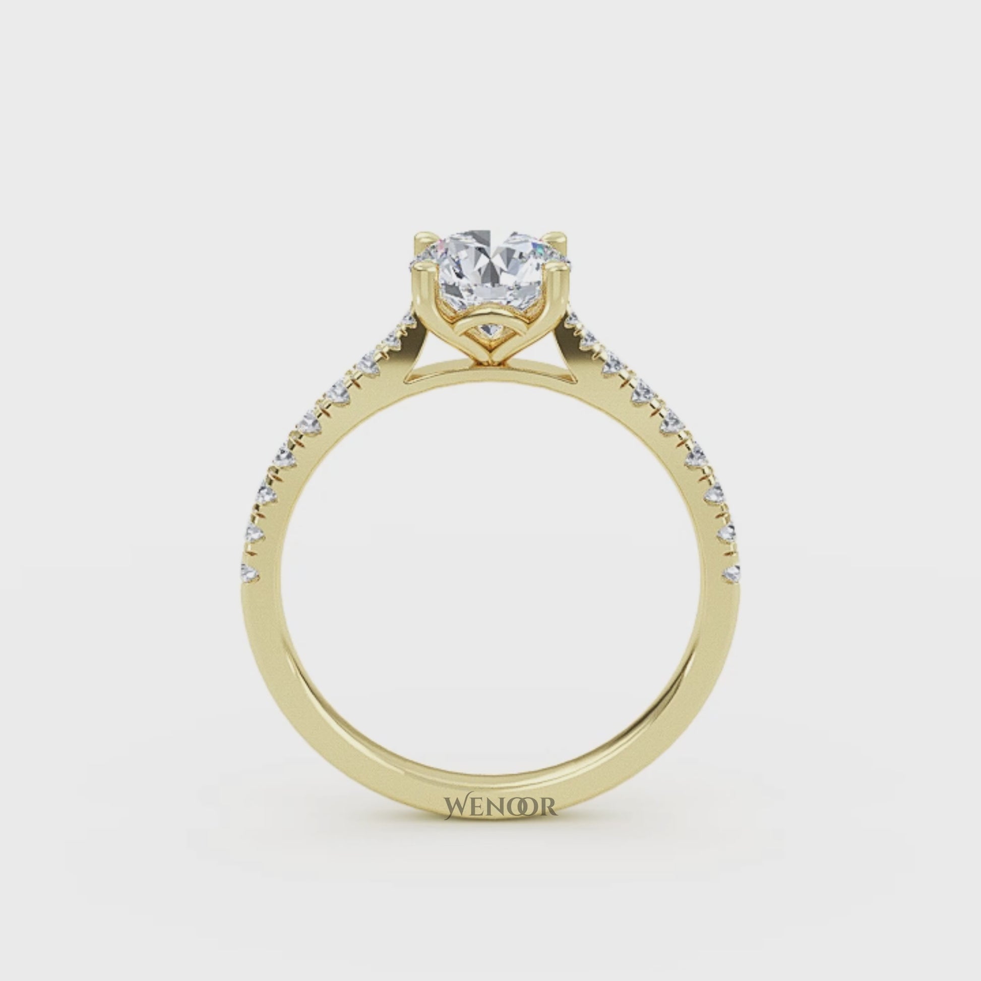 Luxury round brilliant lab grown diamond solitaire ring in 14k gold ethical engagement ring for women