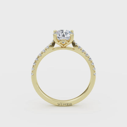 Luxury round brilliant lab grown diamond solitaire ring in 14k gold ethical engagement ring for women