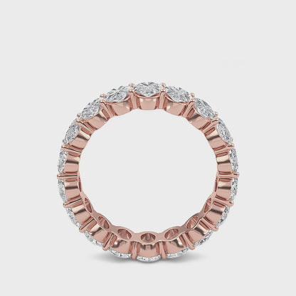 Susan Oval cut lab grown diamond Shared Prong Eternity band Rose Gold ring for women - elegant and sustainable jewelry by Wenoor - Video