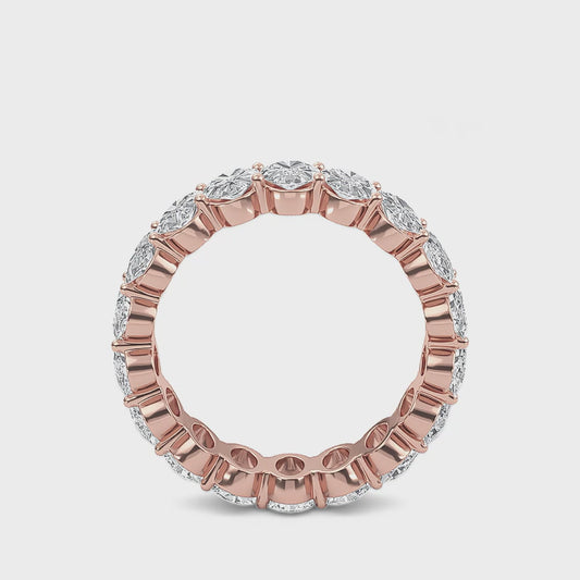 Susan Oval cut lab grown diamond Shared Prong Eternity band Rose Gold ring for women - elegant and sustainable jewelry by Wenoor - Video