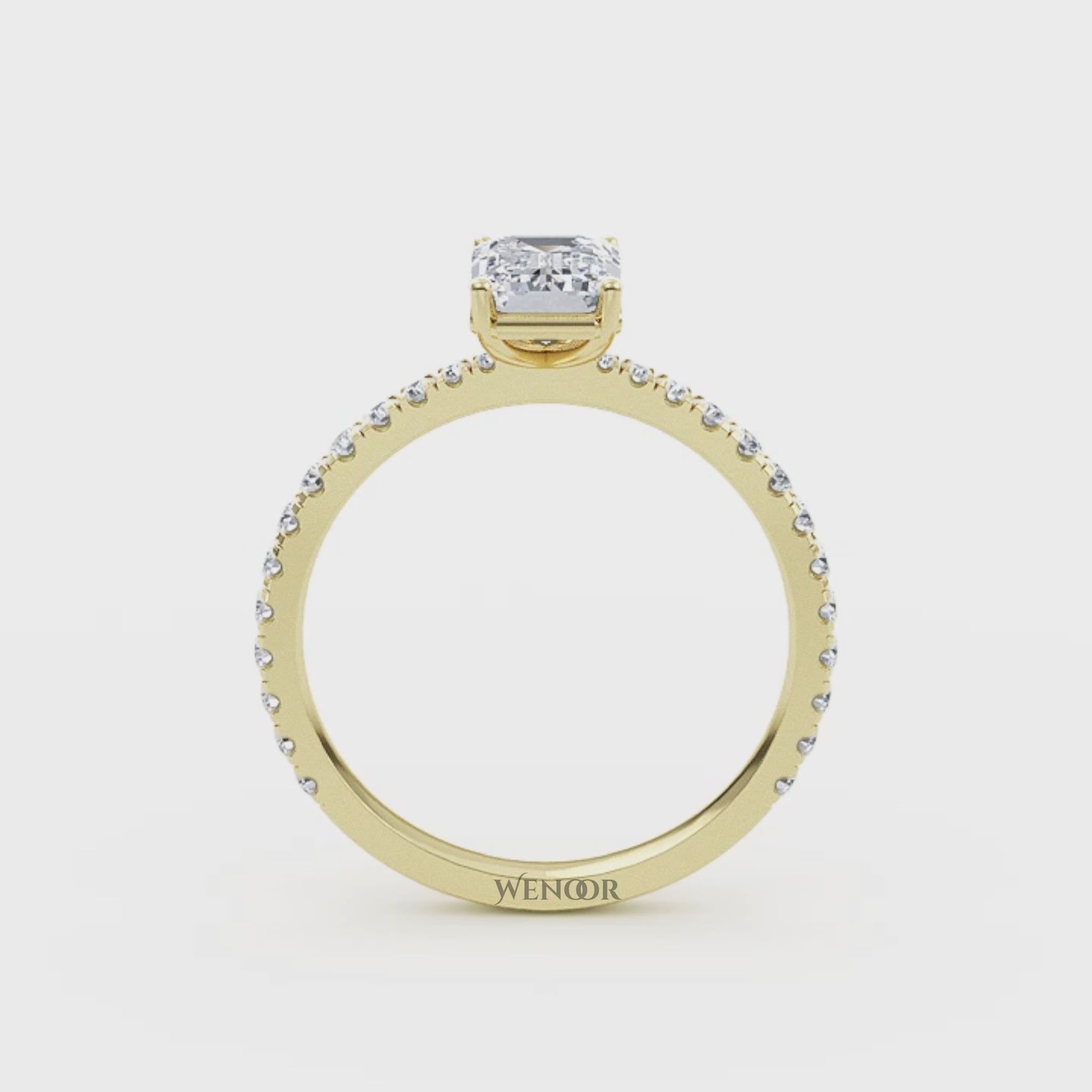 At Wenoor Emerald Cut Lab Grown Diamond Ring – 2ct Ethical Solitaire in  Gold | Sustainable Luxury