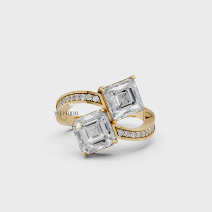 Asscher and Lab Diamond Toi et Moi Rings Collection – Ethical Engagement Rings