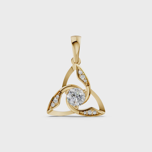 Maleah Celtic Trinity Knot pendant necklace with round brilliant cut lab-grown diamonds - Video