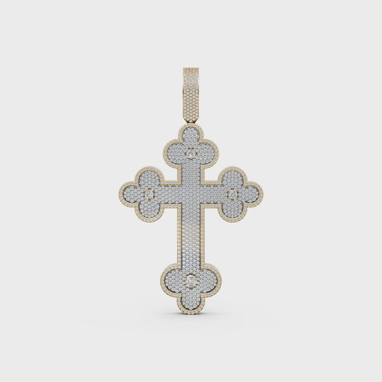 Jesus cross pave lab-grown diamond pendant necklace for men and women in 14K/18K gold