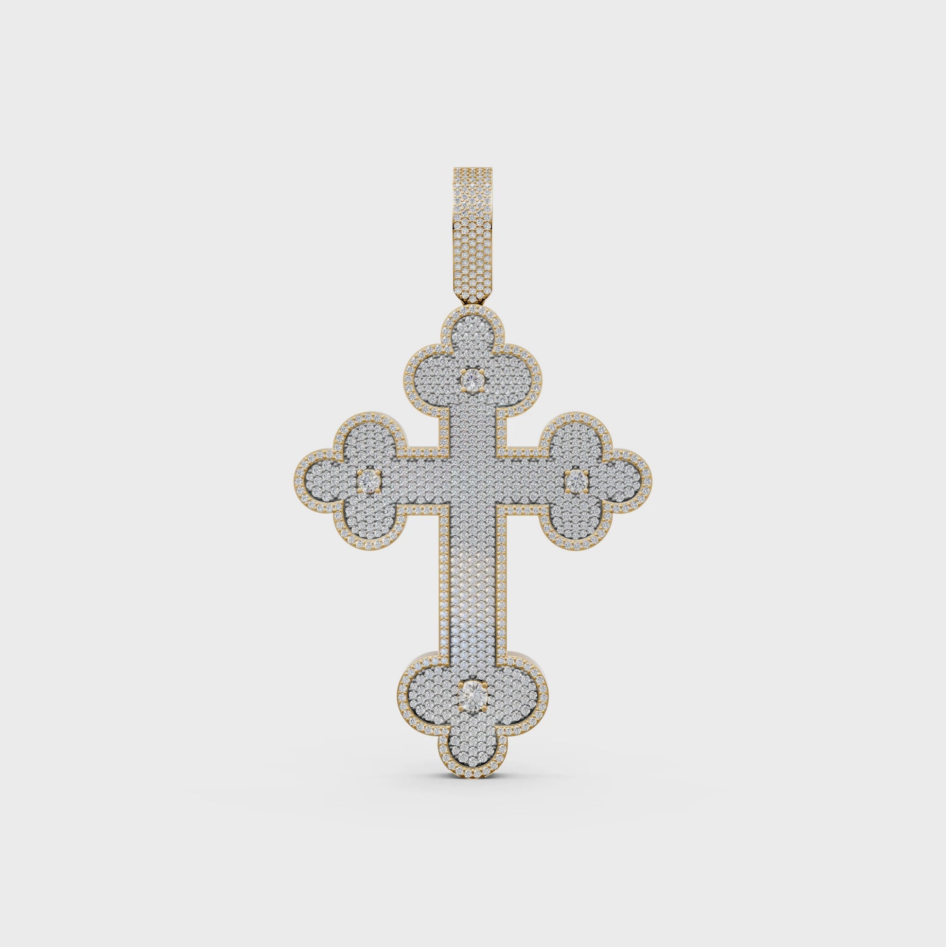 Jesus cross pave lab-grown diamond pendant necklace for men and women in 14K/18K gold