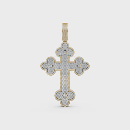 Jesus cross pave lab-grown diamond pendant necklace for men and women in 14K/18K gold