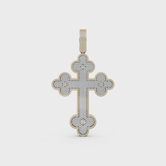 Jesus cross pave lab-grown diamond pendant necklace for men and women in 14K/18K gold