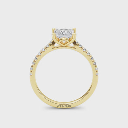 A princess cut lab diamond ring that’s as radiant and unique as your love story.