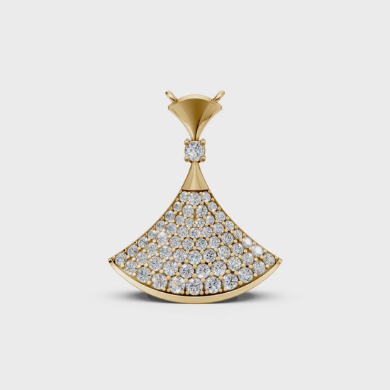 Lola Diva's Dream pendant Necklace with pavé-set lab-grown round diamonds in 14K/18K gold - Video