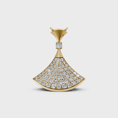 Lola Diva's Dream pendant Necklace with pavé-set lab-grown round diamonds in 14K/18K gold - Video