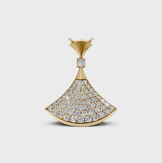Lola Diva's Dream pendant Necklace with pavé-set lab-grown round diamonds in 14K/18K gold - Video