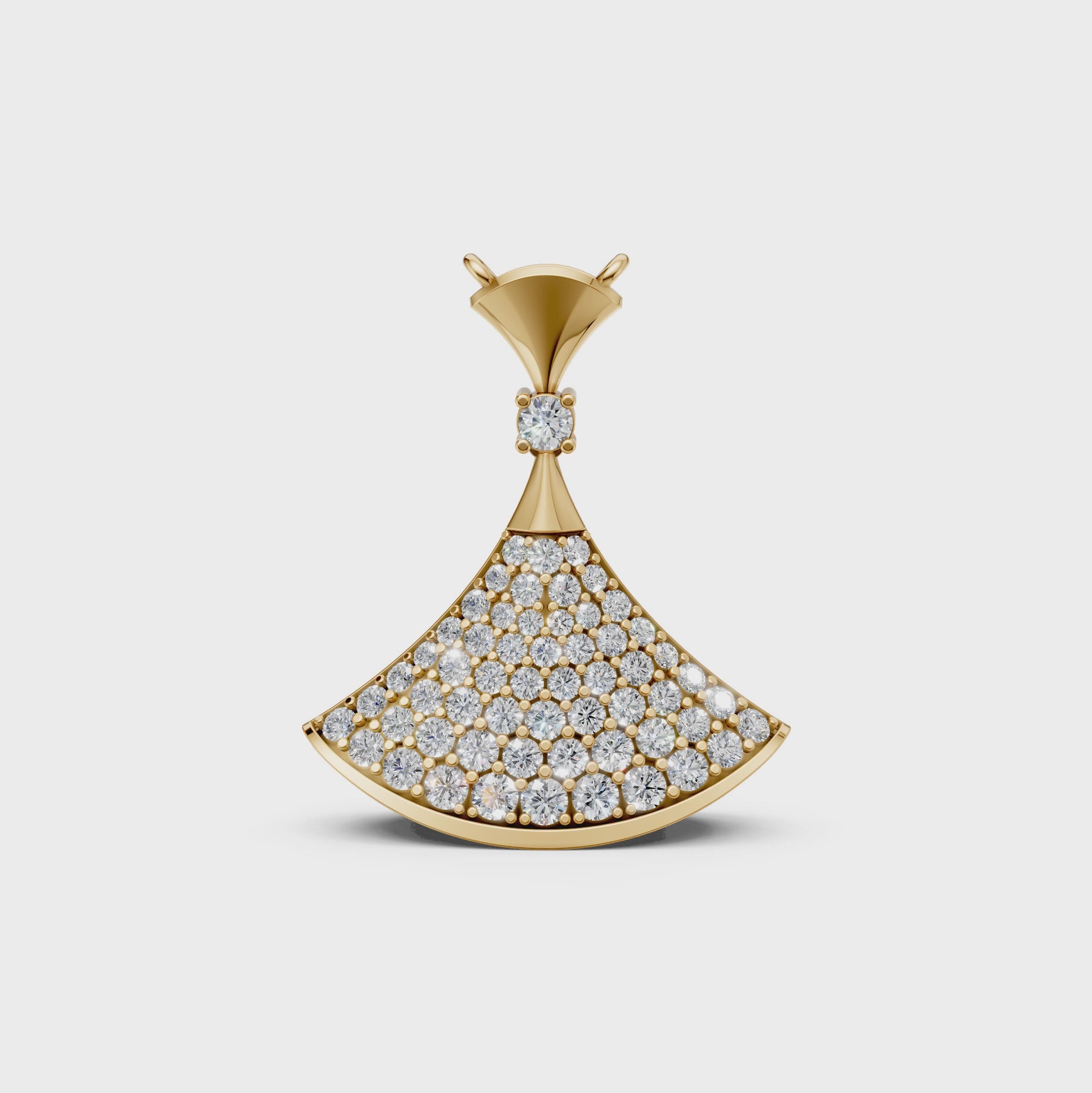 Lola Diva's Dream pendant Necklace with pavé-set lab-grown round diamonds in 14K/18K gold - Video