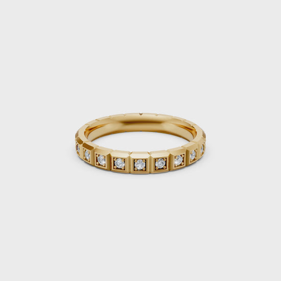 14K gold eternity ring with round diamonds And bezel setting for Engagement Ring