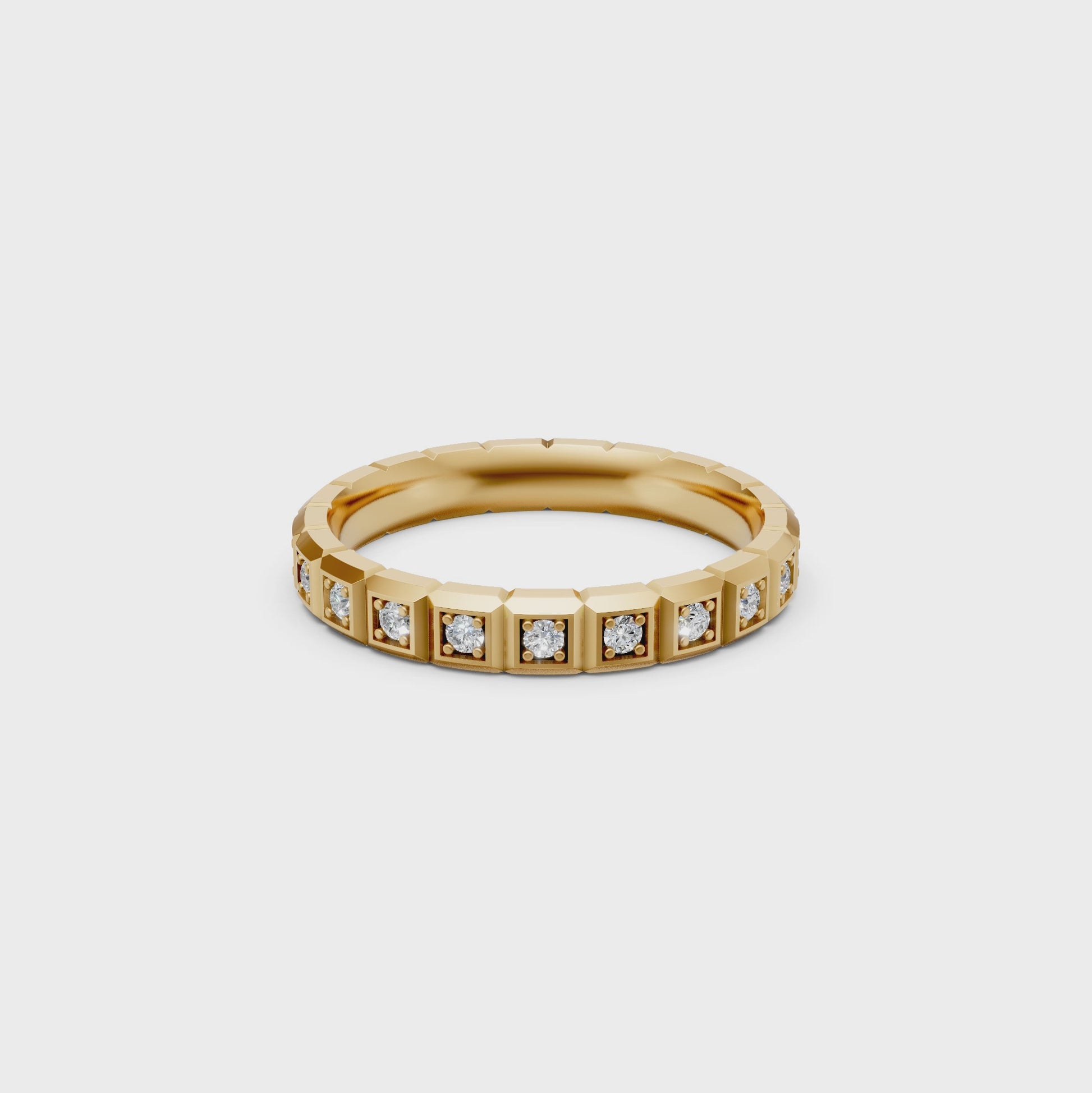 14K gold eternity ring with round diamonds And bezel setting for Engagement Ring